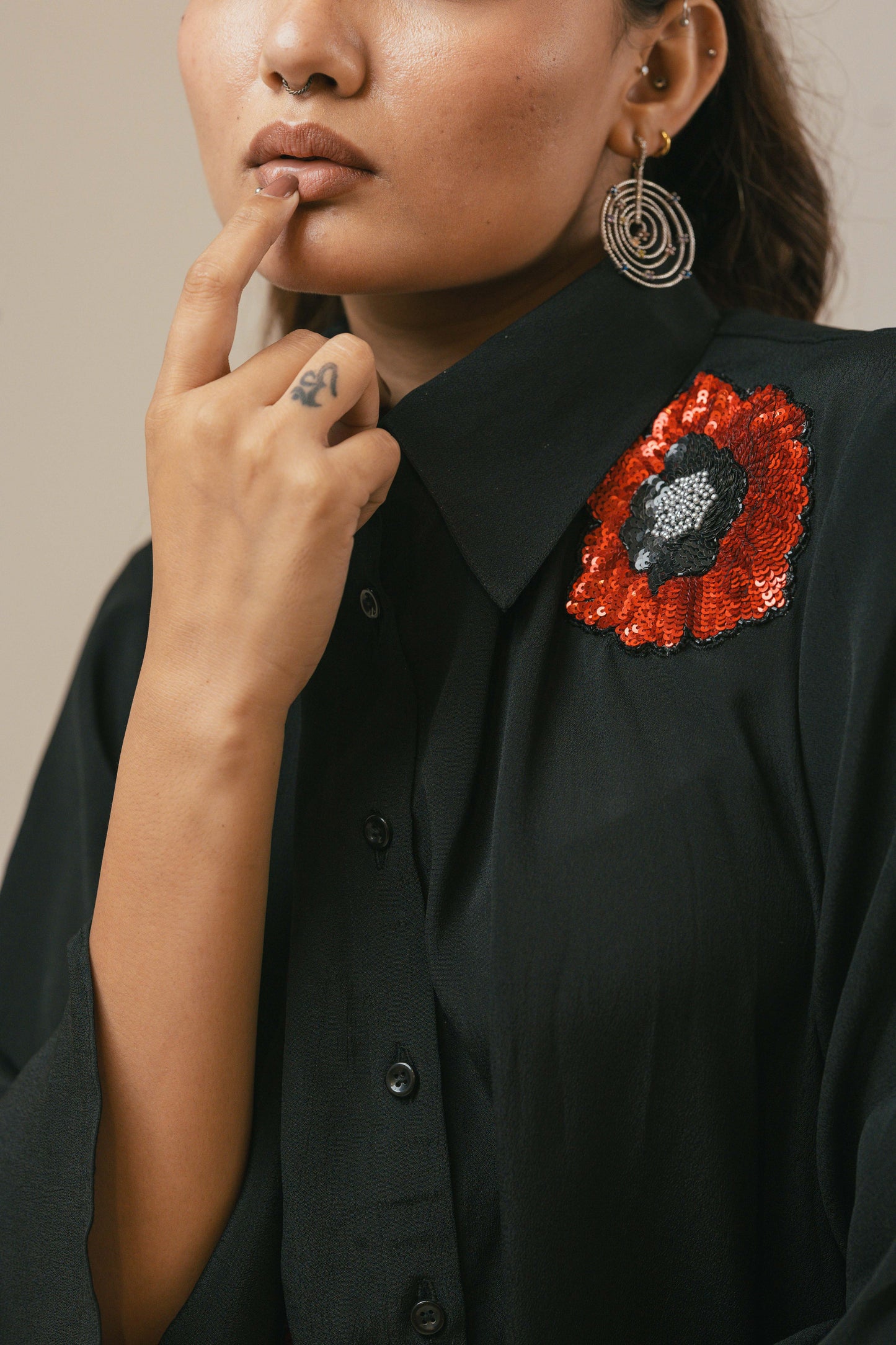 Noir Bloom Top