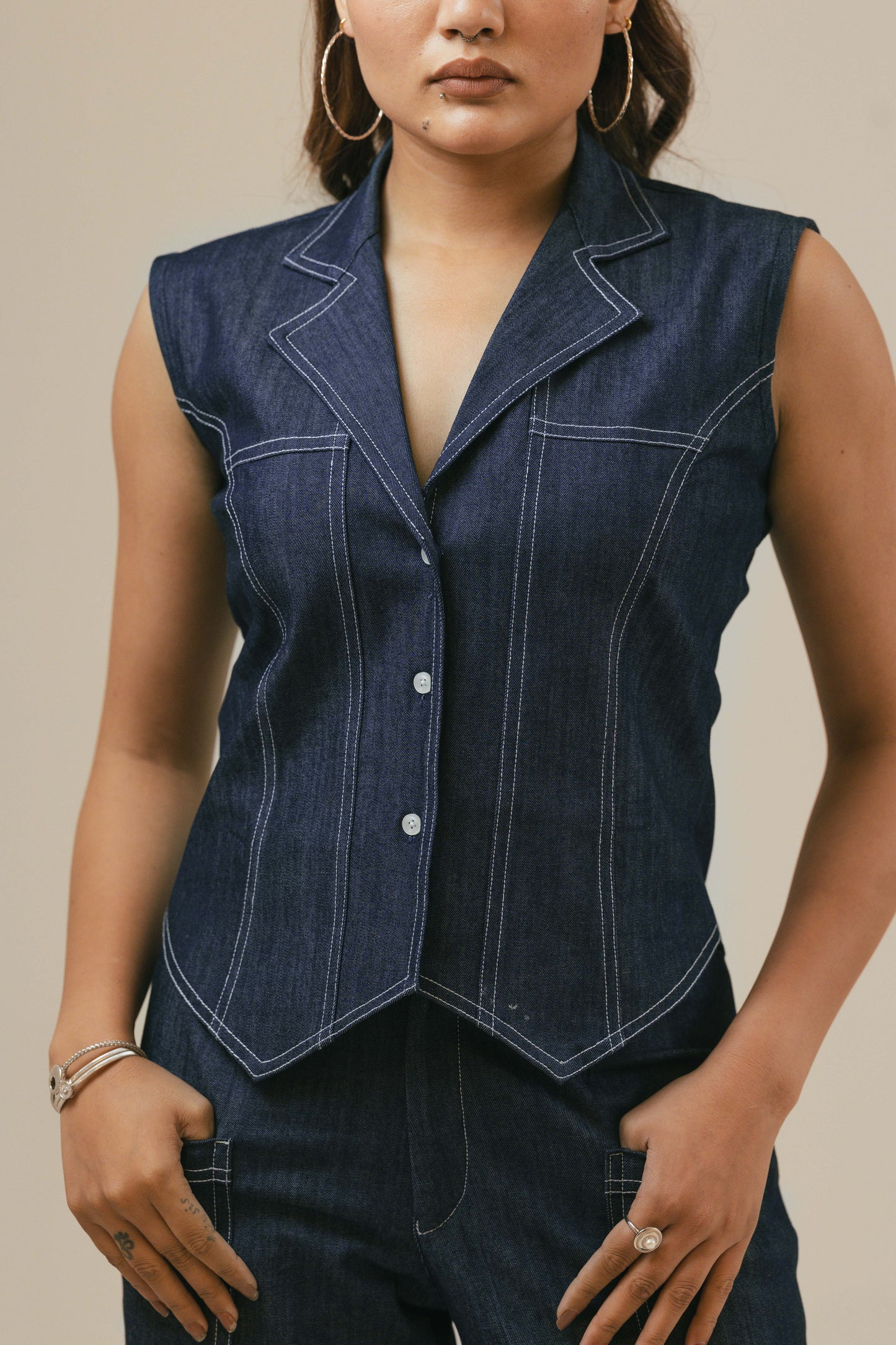 Denim Throne Top