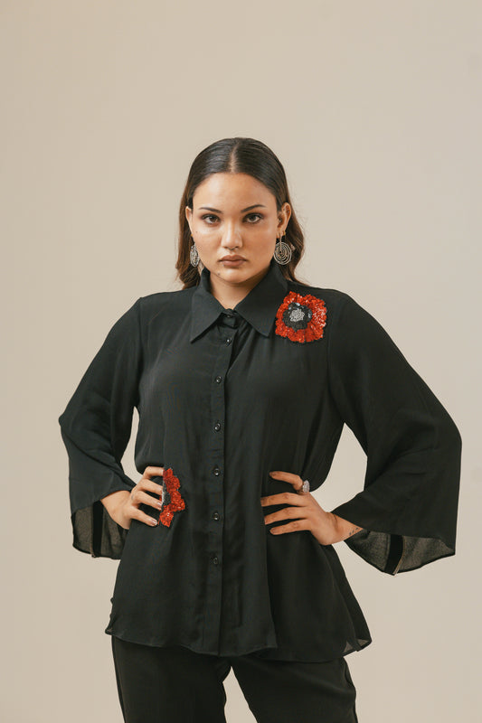 Noir Bloom Top
