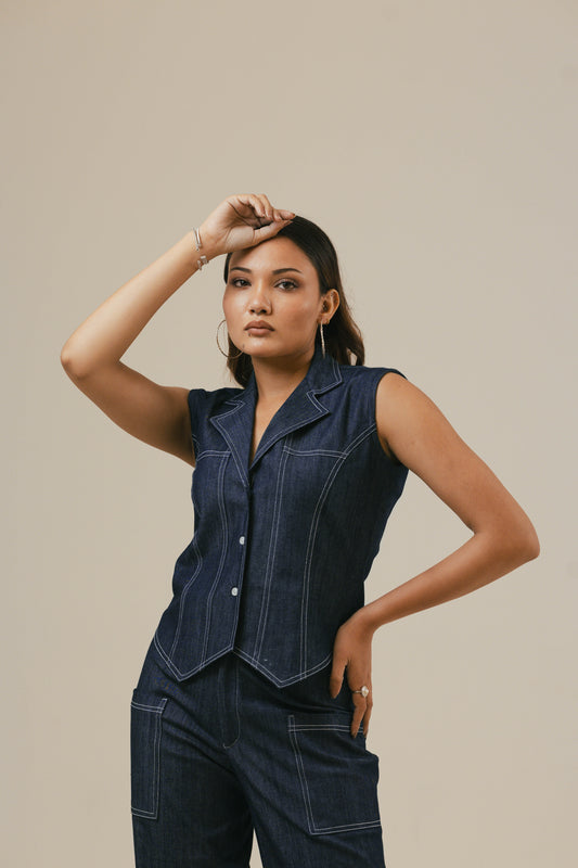 Denim Throne Top
