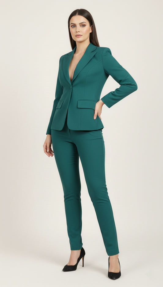 Teal Green Blazer Set